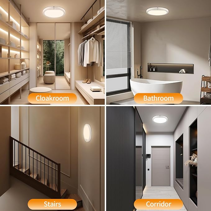 Battery Operated Ceiling Light, Rechargeable Motion Sensor Closet Light