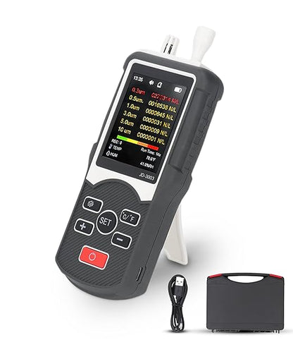 Air Quality Pollution Monitor, 0.3Μm to 10Μm Pm2.5 Dust Particle Counter Data Logger, Air Quality Tester for Indoor and Outdoor, Handheld Professional Pollution Meter, Dust Partic