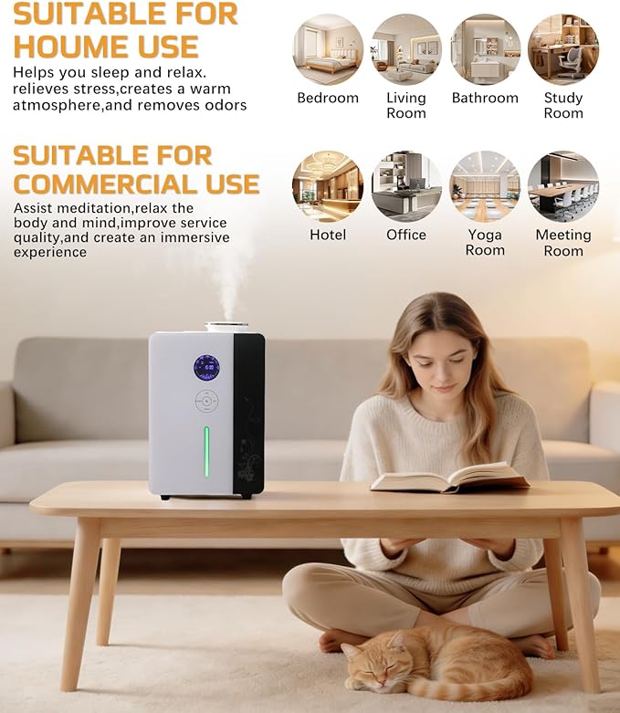 2026 Namste Waterless Diffuser HVAC Scent Diffuser - WiFi & APP & Touch Screen Control 6500 Sq.Ft Coverage - 800ML Essential Oil Diffusers Long Lasting Aroma for Whole House,Office,Hotel,Spa
