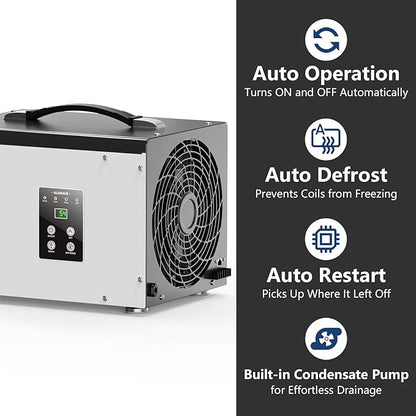 ALORAIR Crawl Space/Basement Dehumidifier 70 Pint with Pump, Automatic Defrost, Up to 1000 Sq Ft Commercial Dehumidifier, Memory Start, cETL Listed