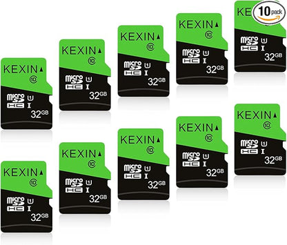 KEXIN 32GB Micro SD Card 10 Pack 32 GB Class 10 Ultra Micro SDHC UHS-I Bulk Memory Card C10, U1, 10 Pack Bulk Micro SD Card