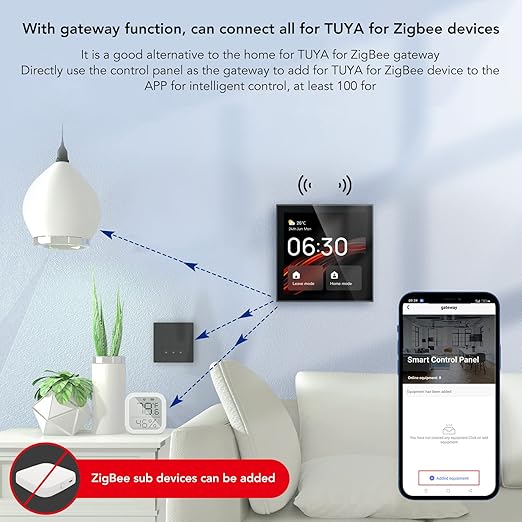 Smart Home Control Panel 4 Inch Touch Screen Voice Control Smart Scene Wall Switch Panel for TUYA