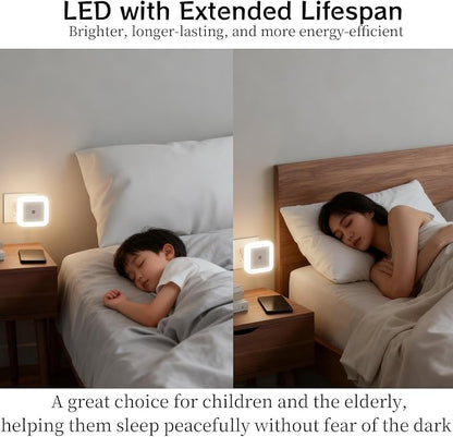 50 Pcs LED Night Lights White Smart Sensor Nightlights Accessories Wall Mounted Automatic Sensor Night Lamp for Hallway Stairs Kitchen Bedroom Toilet Bathroom