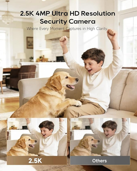 DREAME 2.5K 4MP Pet Dog Camera, Security Cameras Wireless Indoor, Dual-Band 5G/2.4G Wi-Fi, Auto-Tracking, 360° Pan-Tilt, Cloud & Local Storage, Physical Privacy Mode, Work with Alexa & Google, White