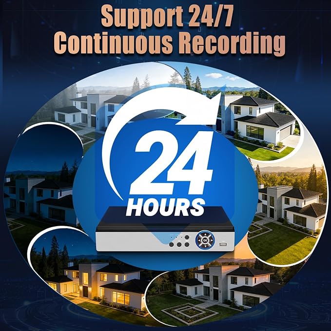 KERUI 16Channel Security Recorder DVR 16CH 5MP Surveillance Video Recorder H.265+ Hybrid 6-in-1 AHD/TVI/CVI/CVBS/IP/XVI Camera DVR with Human Detection, 24/7 Recording(with 2TB Hard Drive)