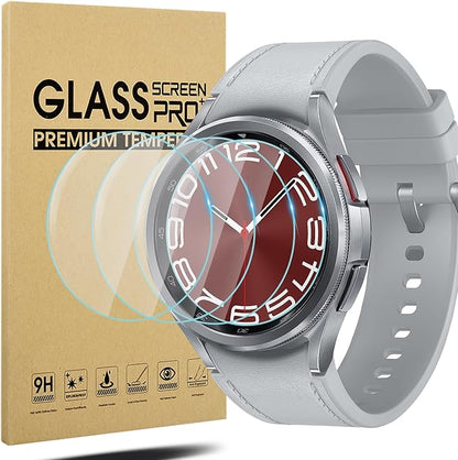 Suoman 4-Pack for Samsung Galaxy Watch 6 Classic 43mm Screen Protector, [Anti-Scratch] 2.5D 9H Ultra-thin Tempered Glass Screen Protective Film