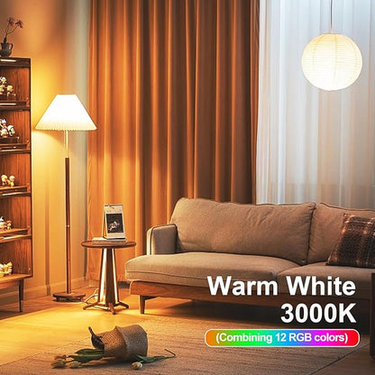 XRise E12 LED Bulb 2.5W Dimmable RGB+Warm White Color Changing with Remote Control Equivalent 25W Halogen E12 Base LED Light Bulbs 3000K 250LM, No Flicker,6 Pack