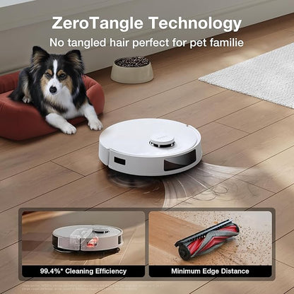 Yeedi C12 Plus Robot Vacuum & Mop, 8000Pa Powerful Suction, 7-Week Bagless Bin, PureCyclone & ZeroTangle Brush, Smart App Control, Auto-Charging, White