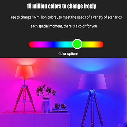 Color Changing Light Bulb with Remote,9W A19 E27 Cool White 6500K 450LM Dimmable Multicolor LED Light Bulb,Memory Function,16 Color RGB Light Bulbs for Bedroom Indoor Party(1Pack)