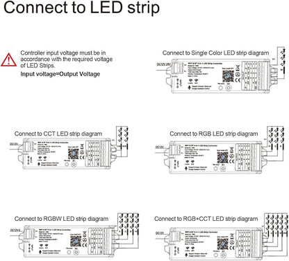 5 in1 WB5 2.4GHz WiFi PWM LED Controller Alexa/Google Home/Tuya APP Control