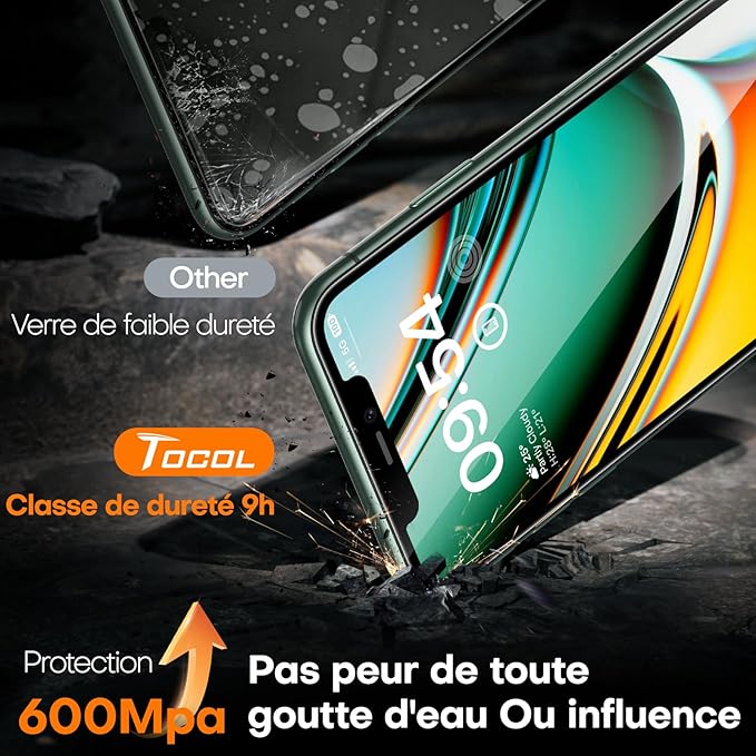 TOCOL for iPhone 11 / XR Privacy Screen Protector 9H Hardness Military Grade Shatterproof HD Tempered Glass Full Coverage Easy Installation Case Friendly 2 Pack
