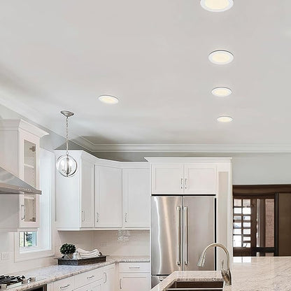 Maxxima 6 in. Slim Recessed LED Downlight with Night Light, 900 Lumens, 12 Watts, 5 CCT 2700K/3000K/3500K/4000K/5000K, 2000K Night Light, Dimmable, 90 CRI, Junction Box Included