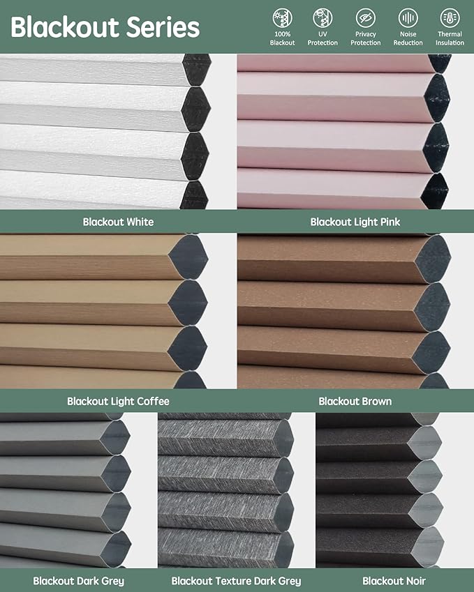 Yoolax Motorized Cellular Shades Compatible with Alexa, Motorized Blinds with Remote Smart Honeycomb Shades for Indoor Windows, Automatic Blinds with Remote, Fabric Sample (Multicolor)