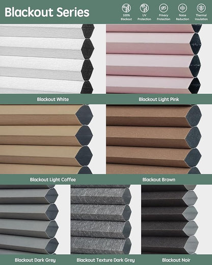 Yoolax Motorized Cellular Shades Compatible with Alexa, Motorized Blinds with Remote Smart Honeycomb Shades for Indoor Windows, Automatic Blinds with Remote, Fabric Sample (Multicolor)