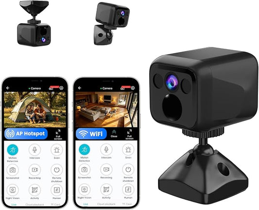 Mini Camera, 4K No Wifi Security Camera, WiFi & AP Mode, 160 Days Standby