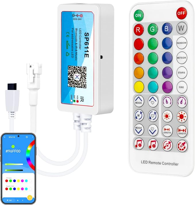 SEZO SP611E WS2812B Bluetooth Music LED Controller Output 600pixels/port