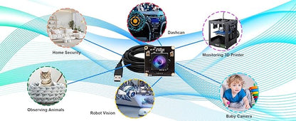 ELP 4K USB Camera 170degree Fisheye USB Webcam Board with Microphone,Ultra HD 3840X2160 30fp 4K Cameras,Wide Angle IMX317 Mini 4K USB Camera Module with Audio for Machine Vision,Smart Kiosk,Robot,ATM