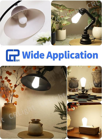 Dimmable Opal LED Edison Bulbs - 6W (65W Eqv) 650LM 4000K Neutral White, ST58 = ST19 E26 Base, Coated Inside White Milky Glass Vintage Filament Light, 10 Pack