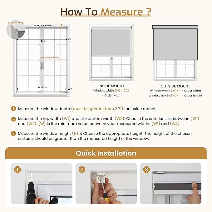 Grandekor Motorized Roller Shade with Remote Control, Motorized Blinds 100% Blackout Electric Shades,Cordless Window Blinds Shades for Bedroom Living Room Office,Dark Grey,W48 xH72
