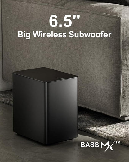 ULTIMEA 7.1Ch Soundbar with Dolby Atmos, APP Control, Surround Sound System for TV, 4 Wired Surround Speakers, Sound Bar for TV with 6.5" Wireless Subwoofer, Soundbar for TV, Poseidon D80 Upgraded