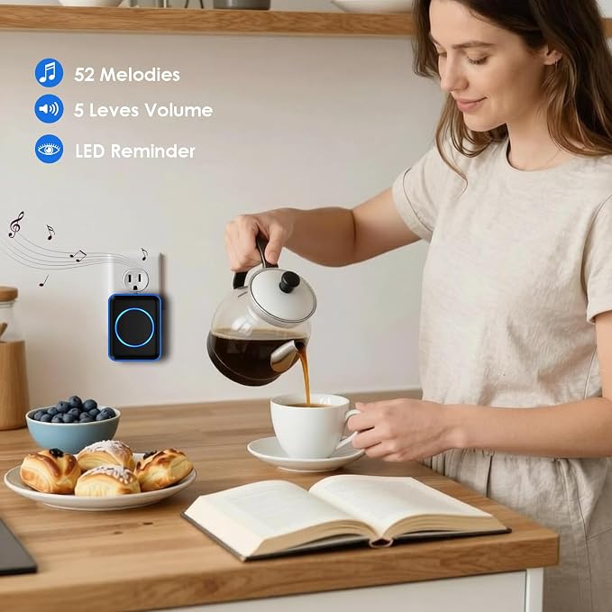 FullHouse Caregiver Pager Wireless Call Button Emergency Wristband | 1000+ Feet Range, Senior Alert Button to Call Family, Monitoring Calling System for Patient/Disabled at Home, IP55 Waterproof