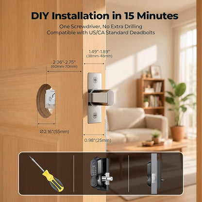 Video Smart Lock with Camera, 3-in-1 Smart Deadbolt for Front Door