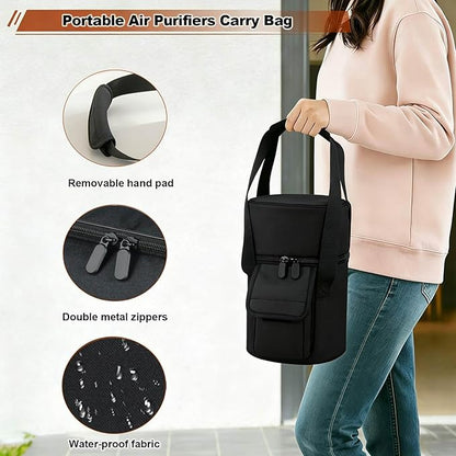 Carrying Bag for LEVOIT Core Mini-P Air Purifiers, Portable Core Mini-P Air Purifiers Travel Case Bag With Accessory Pocket & Handle, Travel, Hotel, Camping, Car, Home, Office (Black)