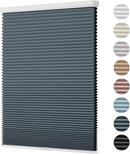 Changshade Cellular Shades Blackout Cordless Custom Size, Honeycomb Indoor Window Blinds Room Darkening 1.5 inch Cell Pleated Easy to Install for Home, Office, Bedroom, Nursey,Dark Blue
