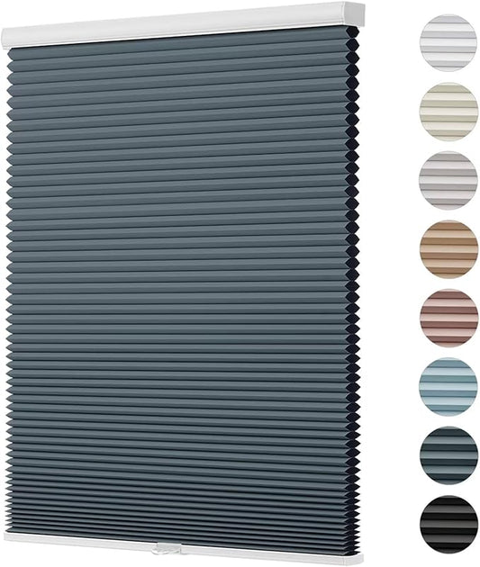 Changshade Cellular Shades Blackout Cordless Custom Size, Honeycomb Indoor Window Blinds Room Darkening 1.5 inch Cell Pleated Easy to Install for Home, Office, Bedroom, Nursey,Dark Blue