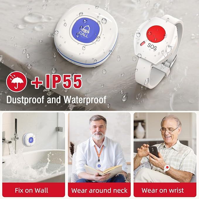 CallToU Caregiver Pager Wireless Call Button for Elderly/Senior,2026 New Version Pager with Vibration & Rechargeable,Nurse Alert System for Home Care Seniors