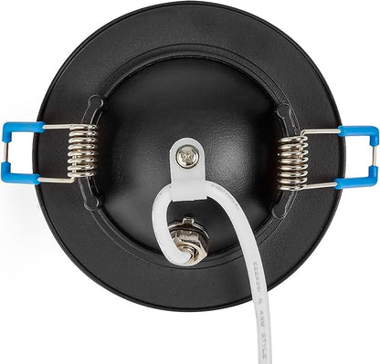 Maxxima 2 in. Rotatable Ultra-Thin Recessed LED Floating Gimbal Downlight, 360 Lumens, 5 CCT Selectable 2700K/3000K/3500K/4000K/5000K, Dimmable Black Trim 90 CRI IC Rated Canless Junction Box Included