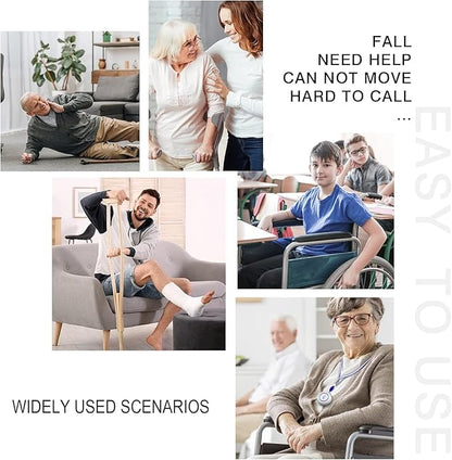 Wireless Caregiver Pager, Medical Alert Systems with 3 Call Buttons and 2 Receivers for Seniors/Elderly at Home, Emergency Panic SOS Call Bell, Nurse Calling & Patient Assistance Alert
