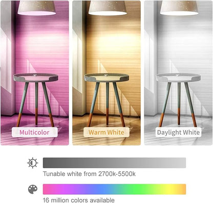 micmi Smart LED Bulb WiFi Multicolor Light Bulb Compatible with Alexa, Echo, Google Home No Hub Required, E26 A19 60W Equivalent RGBW Color Changing, 9.5W White 2700K-5500K Dimmable UL Listed, 1pack