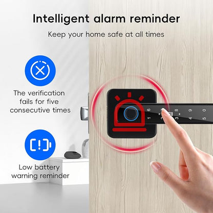 Smart Door Knob with Key & Keypad, Biometric Fingerprint Door Lock