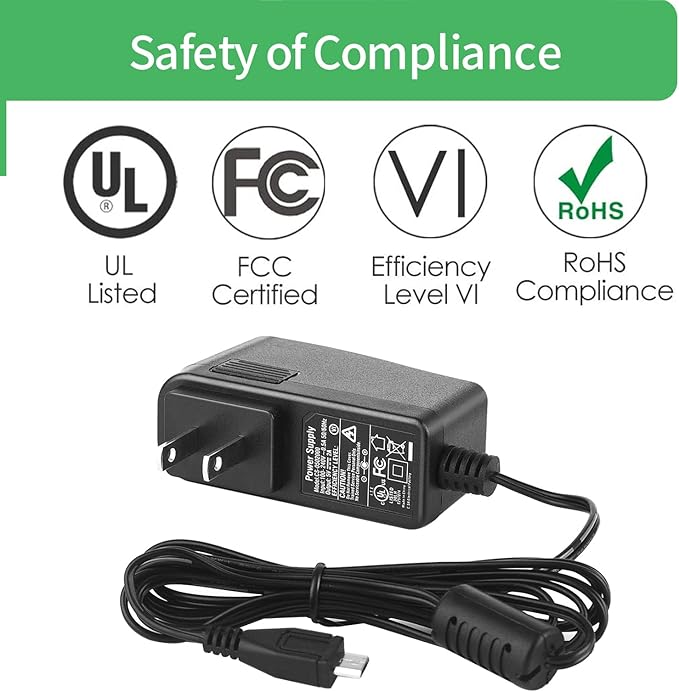 5V 2A Micro USB Power Supply Wall Charger AC/DC Adapter Universal Power Adapter, 5Vlot 2Amp Power Adapter with Plug Micro USB for Security Camera IPC, 2 Pack