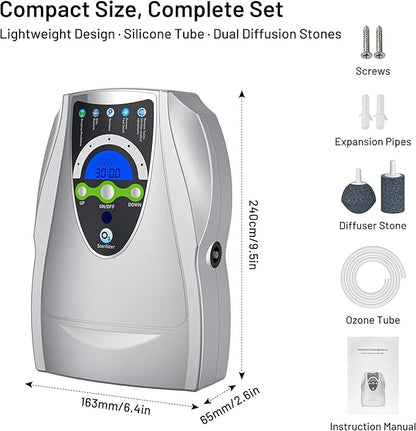 Ozone Machine Generator, Multifunctional with Timer, 500mg/h Portable Ozone Machine for Home, Kitchen, Office, Cleaning Water, Fruits and Vegetables