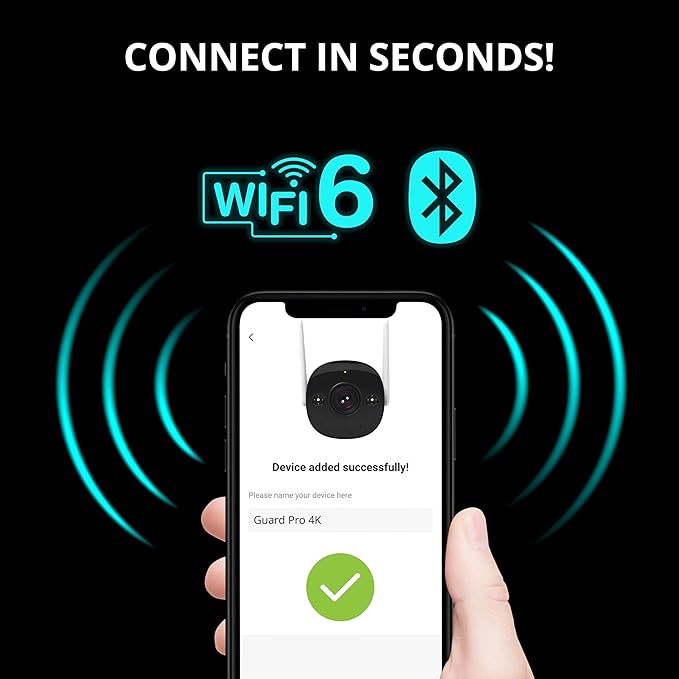 Defender AI Powered 4K Guard Pro 8MP WiFi 6, Plug-in Power Wireless Security Camera Outdoor, with Smart AI Human Detection, Bluetooth, Two-Way Talk, Works w/Guard App, 4 Pack