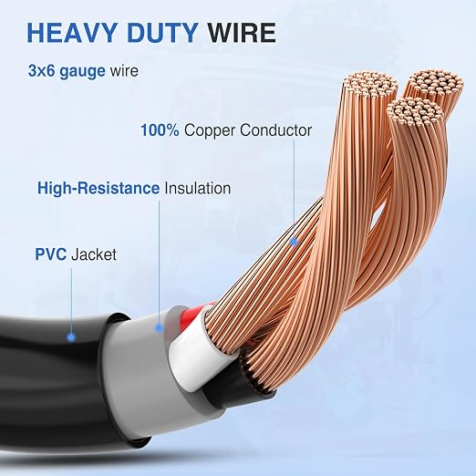 Nilight EV Charger Adapter Cord 50 Amp to 50Amp 10 Gauge 6-50P 14-50R