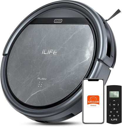 ILIFE V5s Max Robot Vacuum, 4000Pa Max Suction Power, 2.4G WiFi/App/Alexa/Remote Control, Self-Charging Robotic Vacuum Cleaner, for Hard Floors Carpets and Pet Hair
