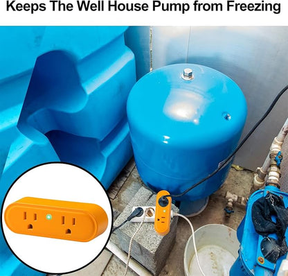 Thermostatically Controlled Outlet: Automatically Turn on Below 32℉, Turn Off Above 47℉ Unnecessary to Control Power Manually in Cold Winter Cube 1 Pack (Aurantium)