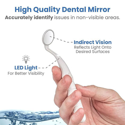 AquaSonic Home Dental Center Rechargeable Power Toothbrush & Smart Water Flosser - Complete Family Oral Care System - 10 Attachments and Tips Included - Various Modes & Timers (White)