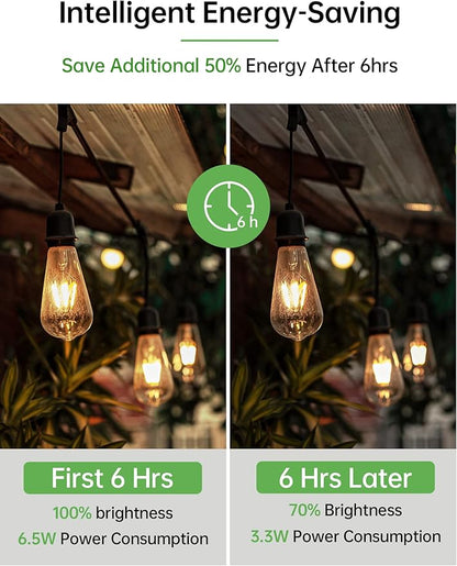 Qualilux Dusk to Dawn Light Bulbs, Auto On/Off Light Sensing LED Bulbs Outdoor, Vintage Amber, Edison ST19 6-Pack, 6.5W 700LM 60W Equivalent, HQ-H028