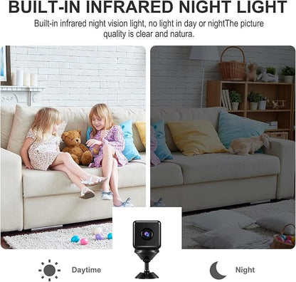 2K MiniSmart Hidden HD Cameras Wireless WiFi Camera for Home Security - Night Vision, Motion Detection, Built - in Battery, App Control (iOS & Android) - Ideal Indoor Nanny, Pet & Dog Camera