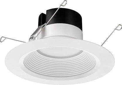 Juno E Series 5"/6" LED Ceiling Light, Baffle Trim Recessed Lighting with 5-in-1 Switchable White Color, 1200 Lumens for High Ceilings, Wet Rated LED Downlight, Dimmable, White