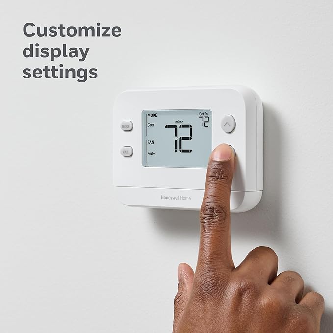 NEW! Honeywell Home Non-Programmable Thermostat, Single-Stage, 1 Heat/1 Cool Compatibility, X1N, White