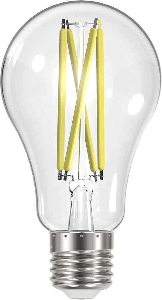 Satco S12430, Clear, Medium Base, 3000K, 90 CRI, 120 Volt, 12.5 Watt LED A19 Bulb