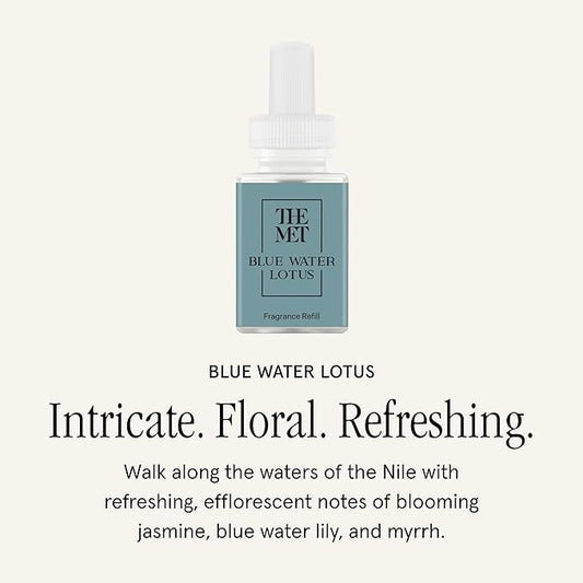 Pura & The Met Home Scent Refill - Smart Home Air Diffuser Fragrance - Up to 120-Hours of Luxury Fragrance - Household Essential - Clean & Safe Diffuser - Single Refill, Blue Water Lotus