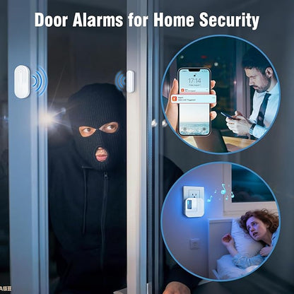 Door Chime,Sanjie WiFi Door Sensor Open Chime When Entering for Business/Home/Store/Office Alert Your Phone,Alarms for Kids Safety,500 FT Range,20 Ringtones ,3 Sensors 1 Receiver