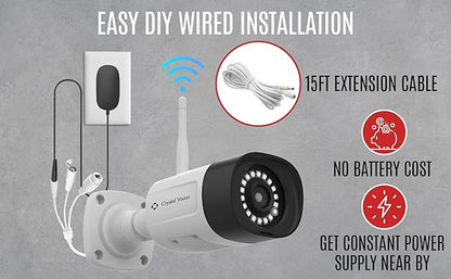 Crystal Vision Technology 8CH AI-Powered Floodlight & Two Way Audio Kit (2X Floodlight + 2X Pan-TilT Camera Kit)