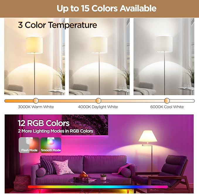 Rechargeable Battery Operated Light Bulb, Dimmable LED Bulb with Remote & Detachable Base, 4000mAh E26 Battery Powered Light Bulb for Non-Hardwired Lamps with 15 Colors Selectable & 3 Timer, 4Pack